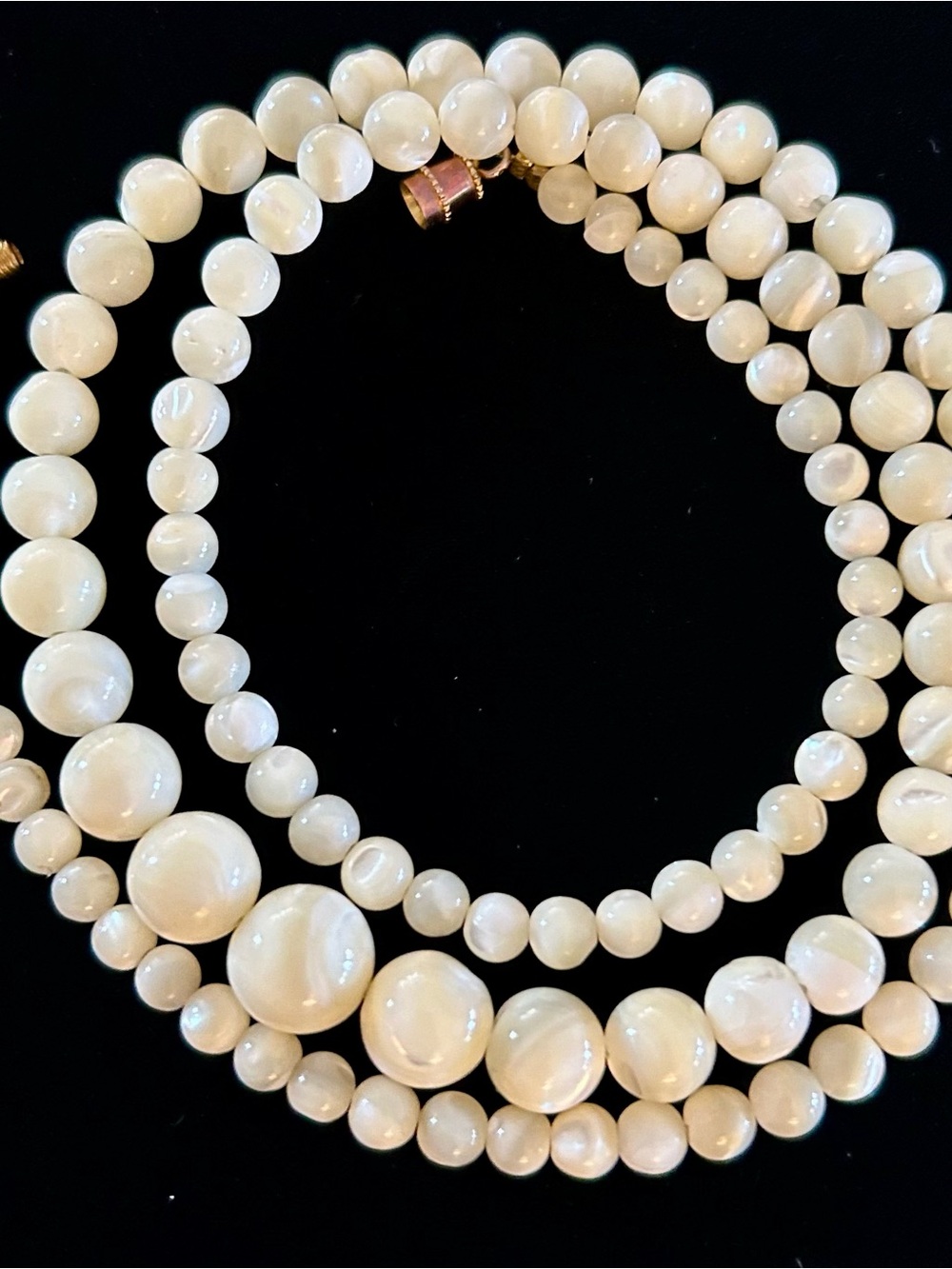 Classic Cream Mother of Pearl Beaded Necklace - Elegant Women’s Jewelry - 24”